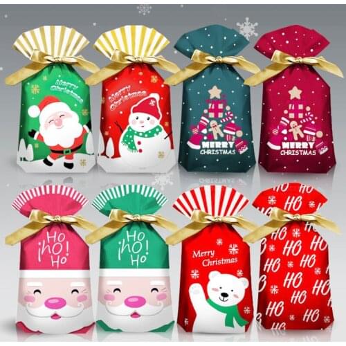 2021 Christmas Gift Packaging Bag&Pouch 10pcs/lot 15x23cm Candy Snack Apple Bags Jewelry Earring Package Plastic Pouches