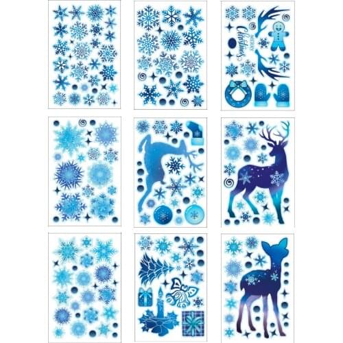 Christmas Dwarf Sticker Window Stickers Decorations Santa Claus Pattern 9pcs Stronger Adhesive Lovely Reusable Decals