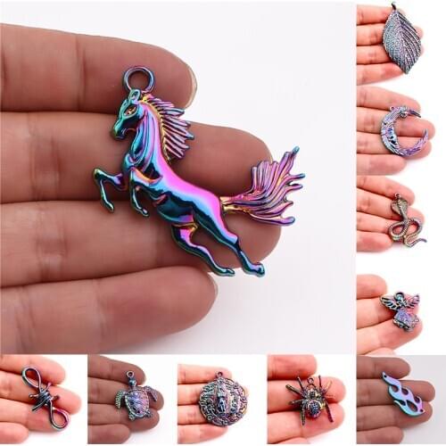AB Color Fish Tail Cicada Animal Star Charms Zinc Based Alloy Pendants Multicolor For DIY Jewelry 1Packet(4 or 5 Pcs per Packet