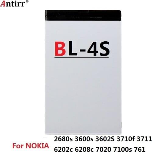 BL-4S BATTERY FOR Nokia 2680s 3600s 3602S 3710f 3711 6202c 6208c 7020 7100s 7610c 7610s BL4S BL 4S 860mAh Donglilong