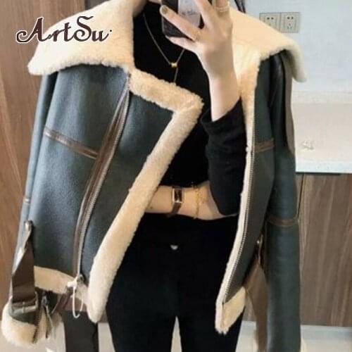 ArtSu Women's Sheepskin Coats