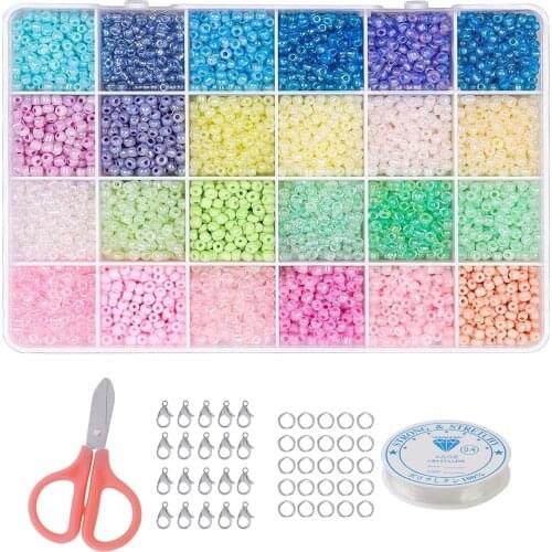 Seed Beads Spacer Loose Charms Jump Rings for Handmade DIY Bracelets Bangles Crafting Jewelry Making Finding Beading Supplies