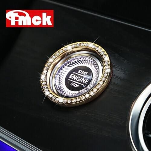 For Mercedes Benz E C S GLC Class W213 W205 W222 X253 Car Accessories Engine Start Stop Button Ring Trim Diamond Cover Sticker