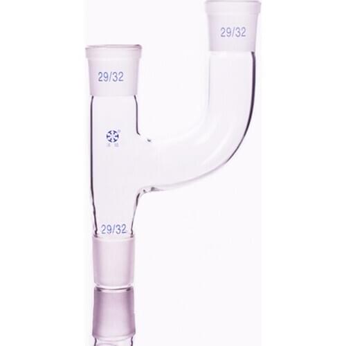 Two connection pipe,High borosilicate glass two joint pipe,Female 29/32,Male 29/32,Laboratory glassware,Claisen connector