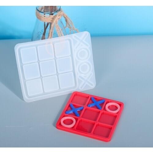DIY Epoxy Mold Tic-Tac-Toe Silicone Mold Mirror Resin Mold Tic-Tac-Toe Resin Mold Family Game Tic-Tac-Toe Mould Playing Game