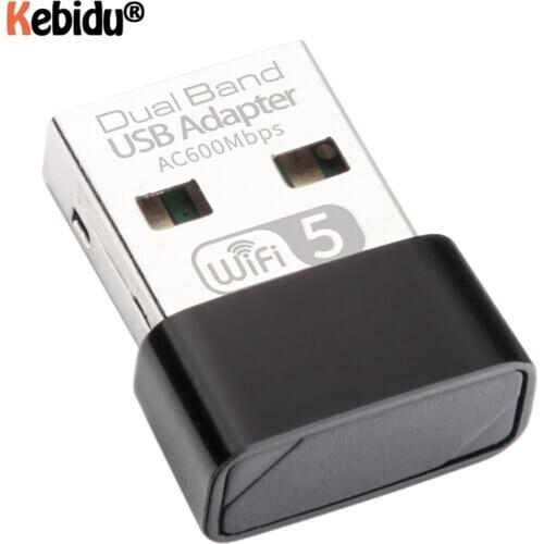 Kebidumei 600Mbps USB wifi Adapter Dual Band 2.4GHz 5GHz Mini Wireless Computer Network Card Receiver