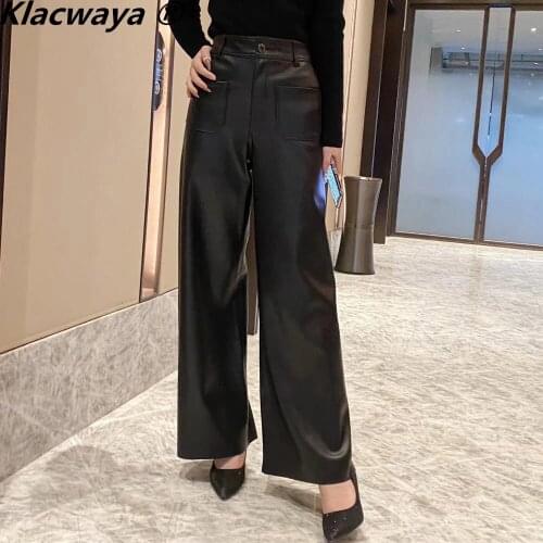 Klacwaya Women's Leather Pants