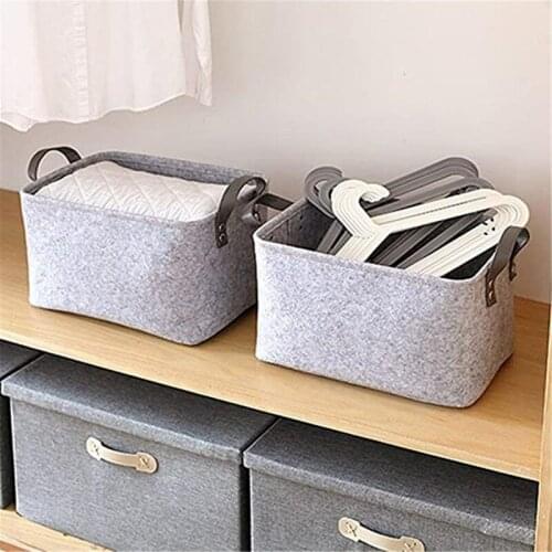 Big Capacity Trumpet Creative Wool Felt Storage Basket Toy Book FinishingHamper Sorting Baskets Organize Bag Blue Color Durable