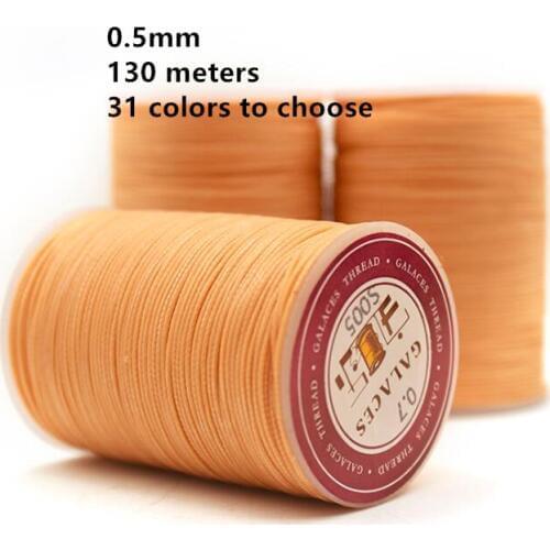 Excellent quality 0.5mm leather round waxed thread polyester round wax thread 130m long