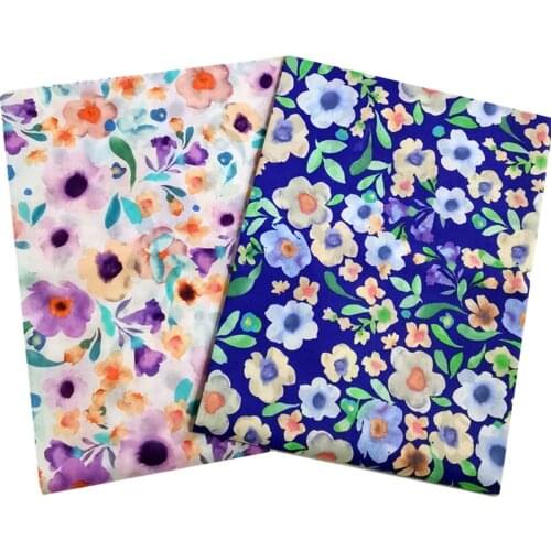 145x50cm80S Cotton Poplin Light Floral Sewing Fabric, Making Womens Printed Wear Kids' Shirts Dress Fashion Pattern Cloth