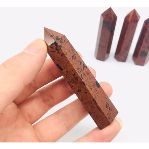 MOKAGY 85MM-95MM Natural Gold Obsidian Quartz Stone Crystals Point 1pc