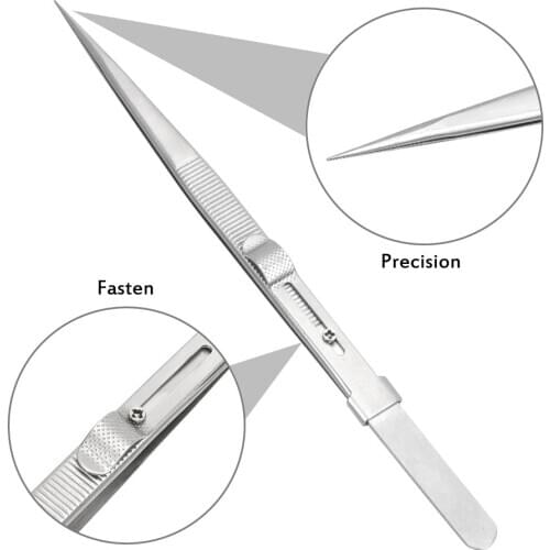 NICEYARD Adjustable Slide Lock Tweezer for Jewelry 165mm Precision Electronic Components Holding Tightly Anti Static Repair Tool