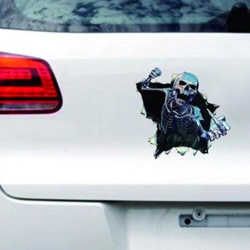 New 3d Car Body Sticker Skull Style Creative Painting Reflective Sticker Waterproof Sticker