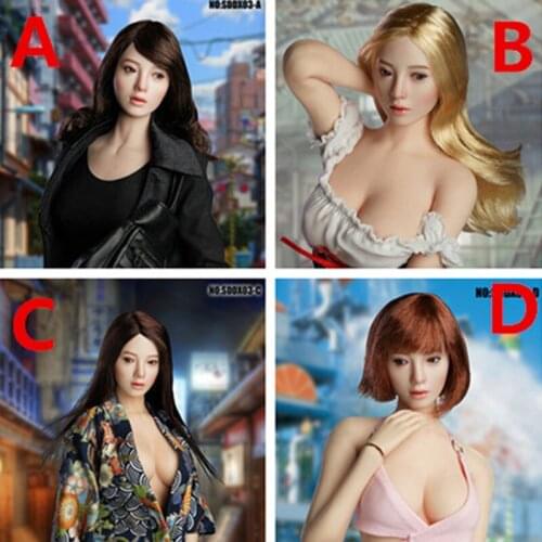 New In Stock SDDX03 1/6 Scale Female Head Sculpt White skin Head Carving Movable Eyes Model Toys For 12 '' Action FIgure Body