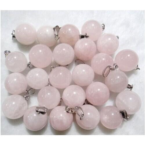 Natural stone Quartz Crystal Turquoises lapis opal tiger eye Ball pendants for diy jewelry making necklace Accessories12pcs P11