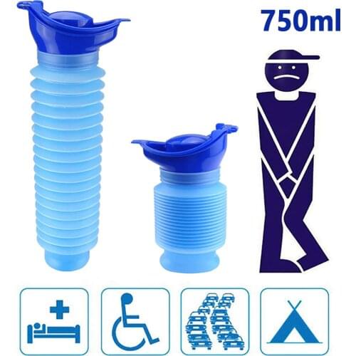 750ml Portable Adult Urinal Outdoor Camping Foldable Travel Urine Car Urination Pee Soft Toilet Urine Help Men Outdoor Toilet