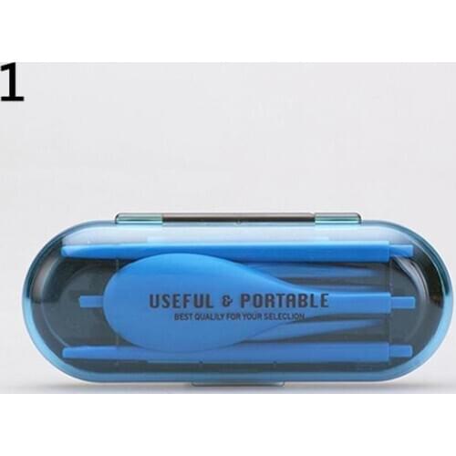 Portable Wheat Straw Fork Cutlery Set Foldable Folding Chopstick Cutlery Set With Box Picnic for Camping Travel Tableware Set