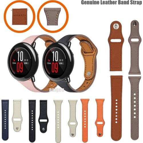 20mm 22mm Strap Genuine Leather Band For Huami Amazfit PACE / Stratos 2 2S 3 / GTR 47mm / GTR2 Smart Watch Accessories