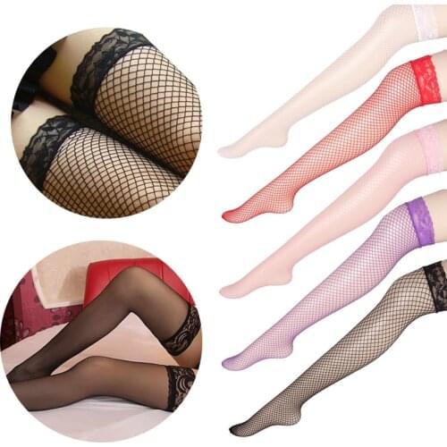 Sexy Fishnet Stockings Thigh High Over Knee High Tights Girls Womens Female Long Knee Sexy Stockings Silk Nylon Lady Hosiery