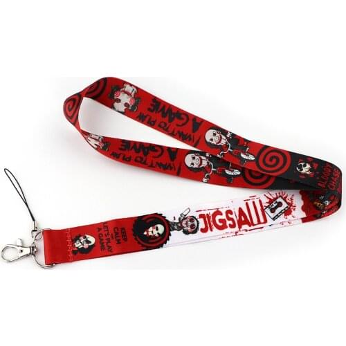 J3088 Horror Movie Halloween Chainsaw Fright Lanyard Keychain Lanyards for keys Badge Mobile Phone Rope Neck Straps Accessories