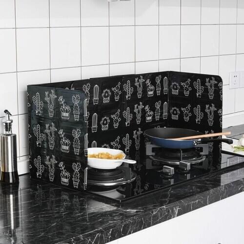 Foldable Kitchen Cooking Oil Baffle Plate Gadgets Oil Splatter Screens Aluminium Foil Plate Gas Stove Splash Proof Baffle