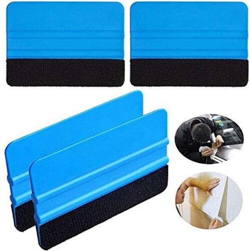 Car Cleaning Scraper 1/4/5Pcs Car-Styling Sticker Film Wrapping Scraper Squeegee Tool with Felt Edge