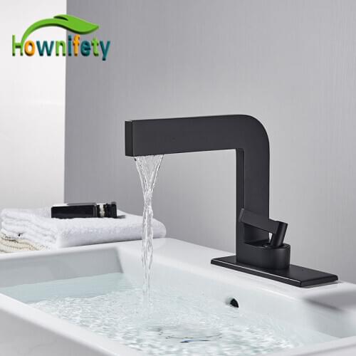 Nordic art Black White Chrome Nickel Basin Faucet Hot Cold Mixer Crane Tap Deck Mount With Cover Single Handle Bath Sink Faucets