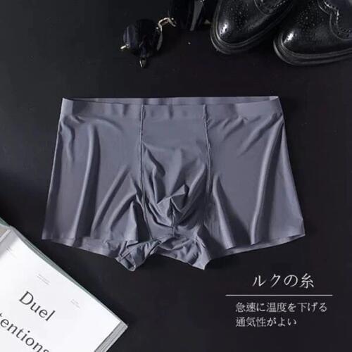 Mens Box Underwear Breathable Summer Panties Mid Size Seamless Underpants Sexy Panties Mid-Waisted Briefs Pure Color Underware