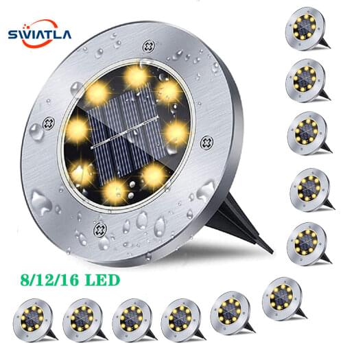 Swiatla Solar Ground Outdoor Light Waterproof for Pathway Garden Path Yard Landscape Garden Fence Disk Lights Luces Para Patio