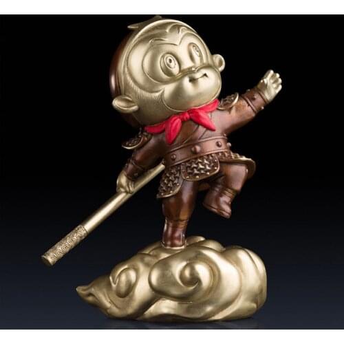 High grade Spiritual ART Good luck God of victory WU KONG HOME office Bar bring money thriving business mascot brass statue