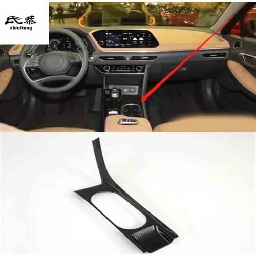 1pc ABS carbon fiber grain front glass cup decoration cover for 2019 2020 Hyundai SONATA MK10 car accessories