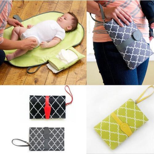 1pcs Baby Portable Folding Diaper Changing Pad Waterproof Mat Fancy Bag Travel Storage Diaper Changing Pad J0101