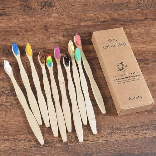 10 Piece Mix Bamboo Toothbrush Eco Friendly brosse a dent Soft Bristles DuPont Charcoal Teeth Eco Bamboo Tooth brush Dental Oral