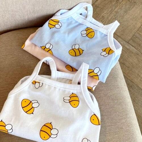 2021 Puppy Bee Clothes Summer Pet Vest Teddy Cat Soft Camisole Poodle Clothes Fashion Dog Two-legged Clothes