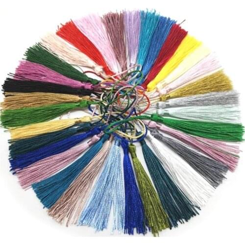 32PCS Mixed Color Hanging Rope Silk Tassels Fringe Sewing Bang Tassel Trim Key Tassels for DIY Embellish Curtain Access