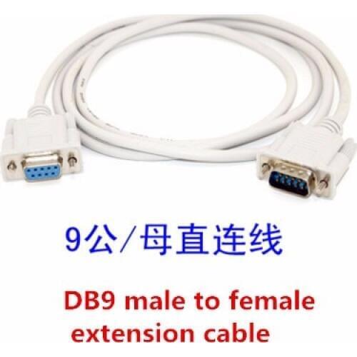 5pcs/lot 9-pin serial port cable RS232 cable COM wire DB9 male to female extension cable 9 pin to hole 1.5m connected for PLC