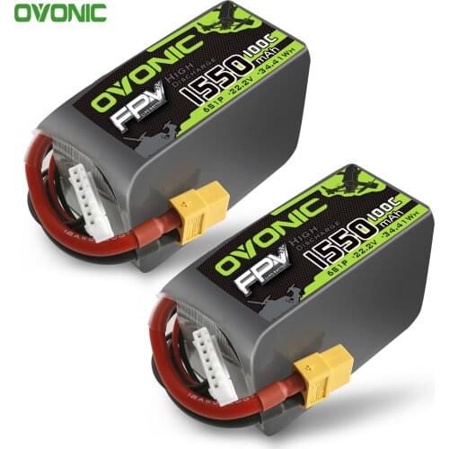 Ovonic FunFly 1550mAh RC Battery 6S 100C 22.2V LiPo Battery Pack With XT60 Plug For Drone FPV Airplane UAV Quadcopter Helicopter