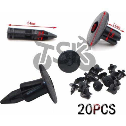 For Honda Yamaha Suzuki Kawasaki ATV Motorcycle Accessories Fairing Trim Panel Nylon expansion screw 20pcs 7mm Black