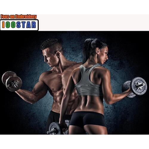 DIY Diamond Painting Fitness Gymnastics muscular sportswoman Full diamond Embroidery mosaic Cross Stitch Rhinestones HOME decor