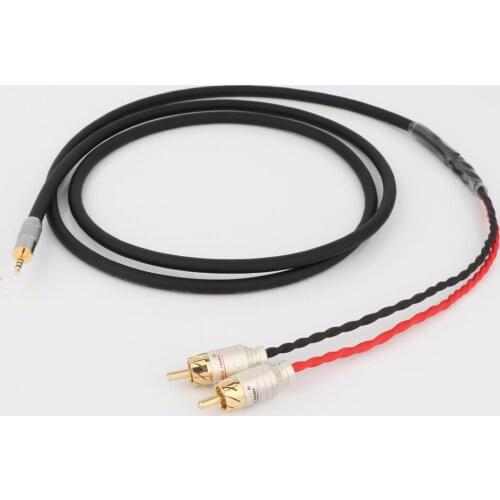 Preffair 7N-OCC Single Crystal Copperr Audio Cable With 2.5/3.5/4.4/6.35mm Balanced Male To 2 RCA Male Audio Adapter