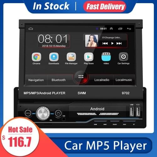 Car MP5 Player 7 Inch Car Radio 16G Android 8.1 GPS Navigation Russia&Europe Map Wifi USB Charging 1 Din HD Touch Screen&camera
