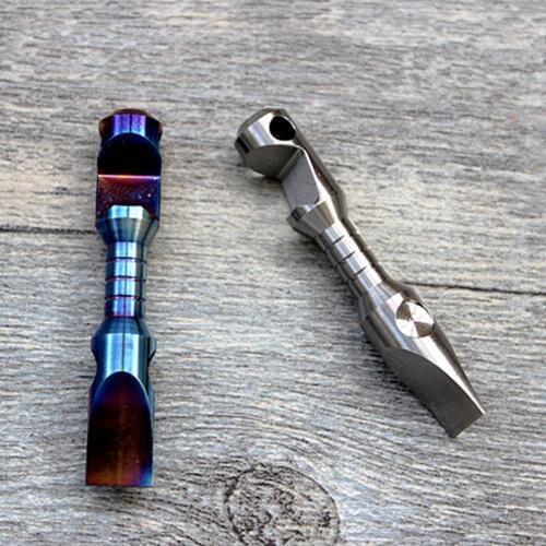 1PC Portable Mini Titanium Alloy Opener Straight Screwdriver Keychain Key Ring Pendant Outdoor Camping EDC Multifunction Tool