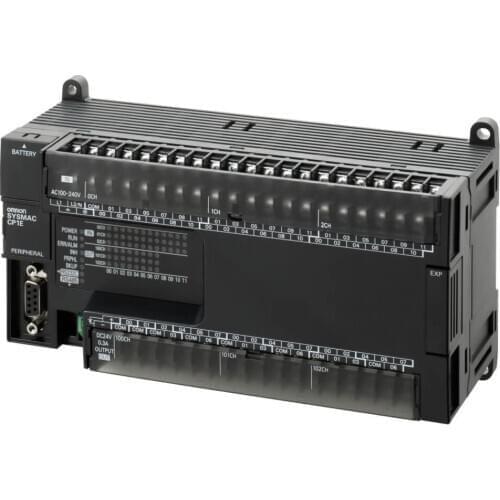 CP1E-N60S1DT-D PLC, 24 VDC supply, 36 x 24 VDC inputs, 24 x NPN outputs 0.3 A, 8K steps program + 8K words data memory