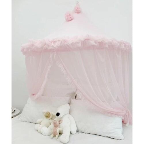 Kids Play Tents Indoor Princess Bed Canopy Mosquito Net Pink Baby Crib Netting Curtains Play House for Children Girls Gifts