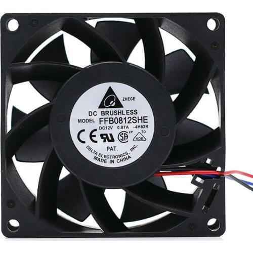 For Delta Ffb0812she 12V 0.87A 8038 For Ups Double Ball Violence Cooling Fan 8cm