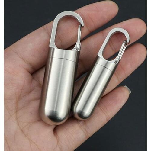 Mini Sealed Storage Pill Box Medicine Tablet Container Organizer Stainless Steel Waterproof Outdoor Traval First-Aid Pill Case