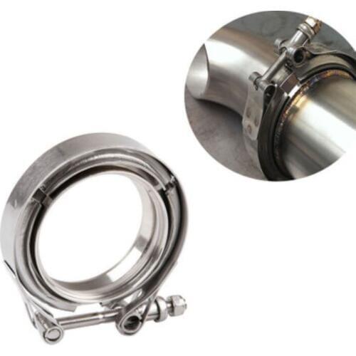 Stainless Steel Hose Clamp Exhaust Clamp V-Band Flange Hoop Clamp Kit Universal Car Exhaust Turbo Down Pipe Flanges Clamp Hoop