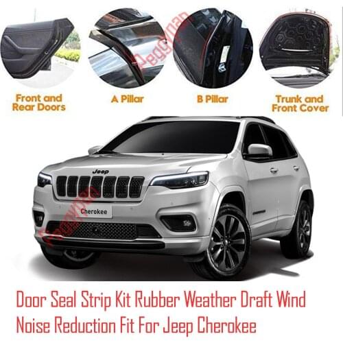 Door Seal Strip Kit Self Adhesive Window Engine Cover Soundproof Rubber Weather Draft Wind Noise Reduction Fit For Jeep Cherokee
