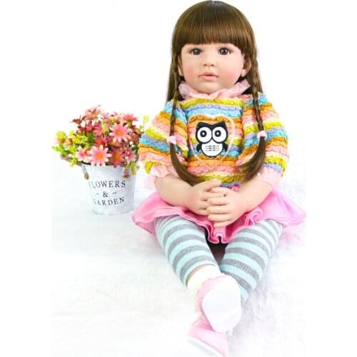 Exclusive Style Reborn toddler girl baby doll 24 inch silicone vinyl dolls toys for children birthday gift high quality