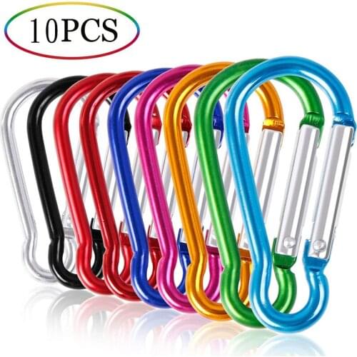 10pcs/lot Lightweight Keychain Hook Carabiner Aluminum Alloy Gourd Type Camping Hiking Hook Outdoor Sport Accessories